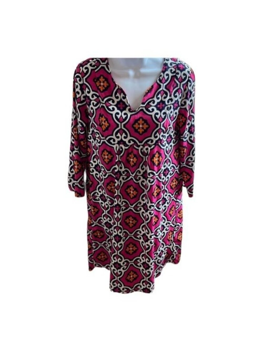 Buckhead Betties women’s dress size medium Pink and Navy shift style cottagecore